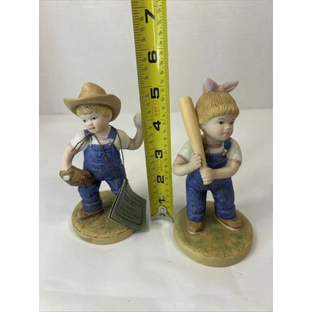 Denim Days LET'S PLAY BALL Danny Debbie Figurine 1522 Vintage No Box -Has Tag